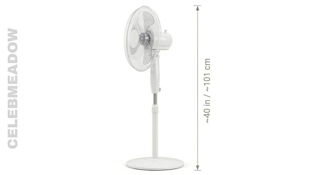 Pedestal Floor Fan at Its Lowest Setting That Is 40 Inches Long