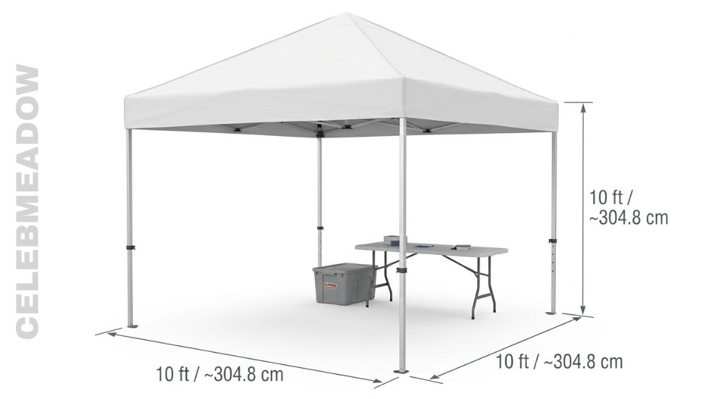 Pop-Up Canopy Tent Footprint That Is 10 Feet Tall