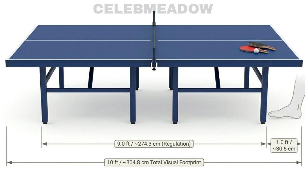 Regulation Ping-Pong Table That Is 10 Feet Long