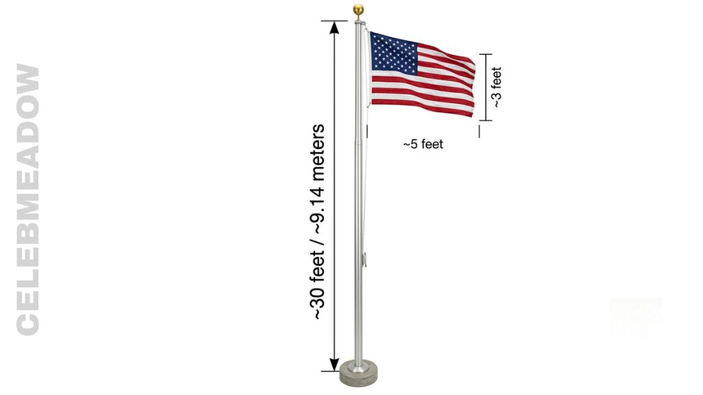 School Flagpole That Is 30 Feet Long