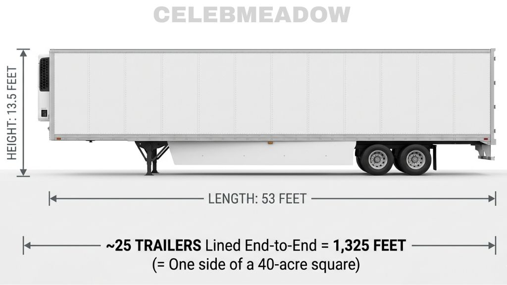 Semi-Truck Trailers That Is About 40 Acres Visually