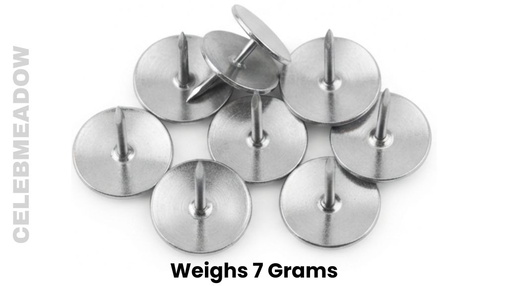 Seven Metal Thumbtacks Weighs 7 Grams