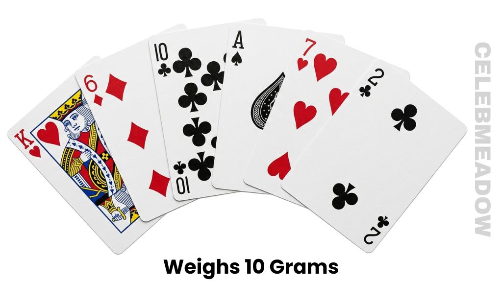 Six Standard Playing Cards Weigh 10 Grams