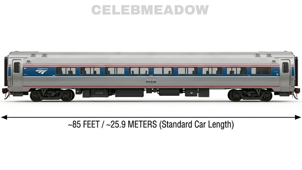 Standard Amtrak Passenger Car That Is 100 Feet Long