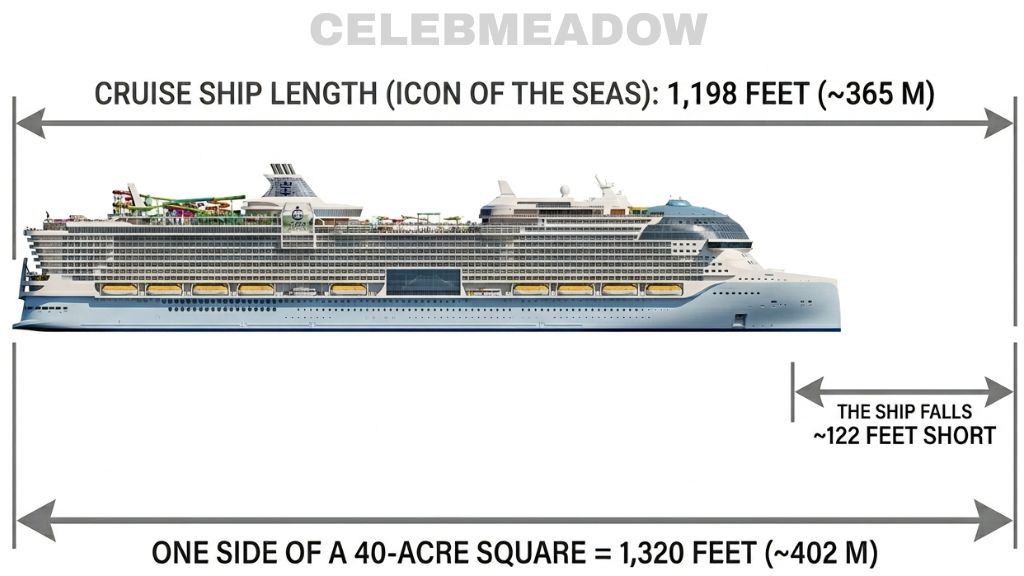Standard Cruise Ships That Is About 40 Acres Visually