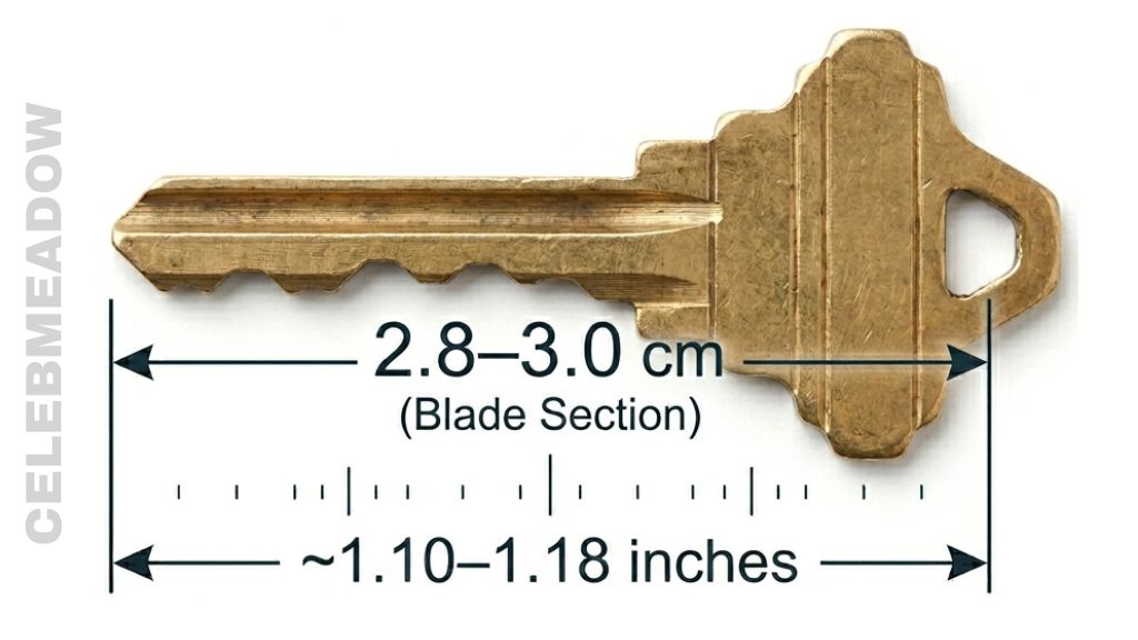 Standard House Key That Is 3 cm Big