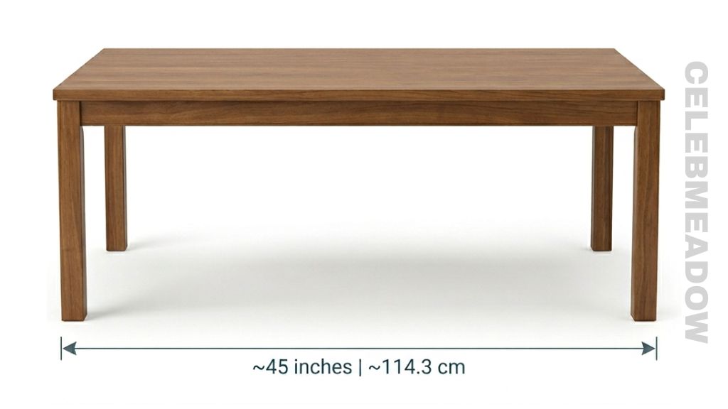 Standard Rectangular Coffee Table That Is 45 Inches Long