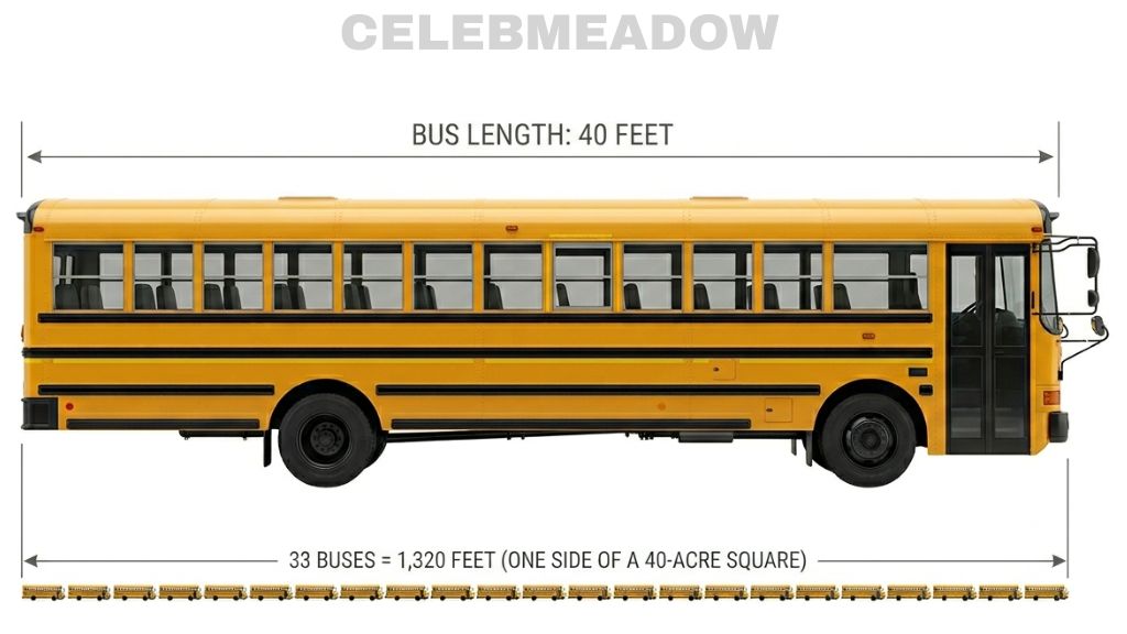 Standard School Buses That Is About 40 Acres Visually