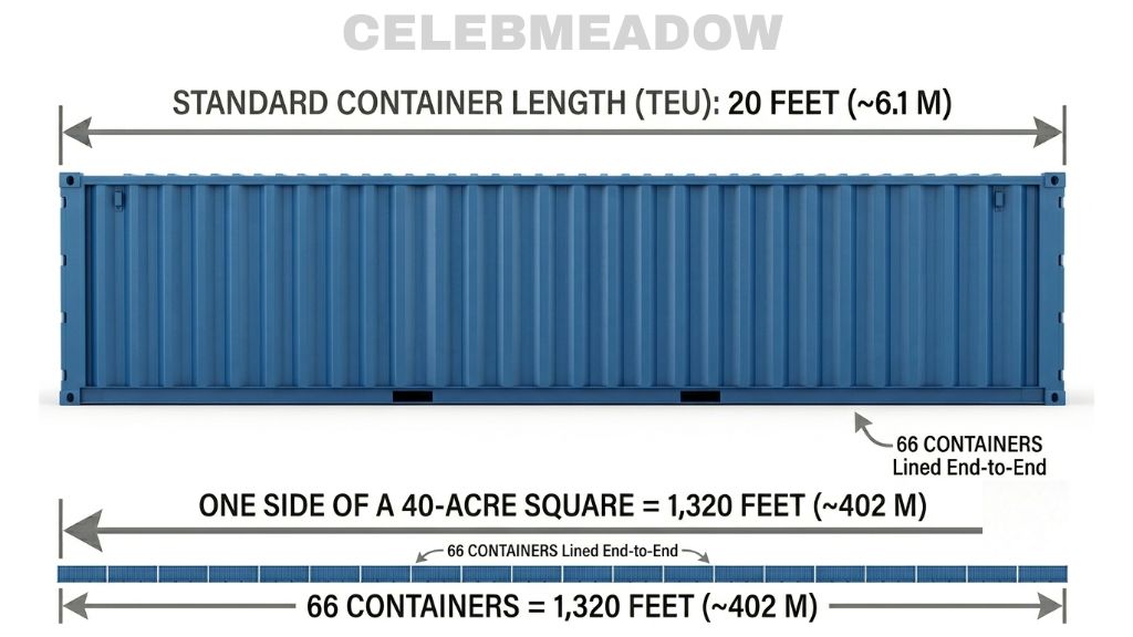 Standard Shipping Containers That Is About 40 Acres Visually