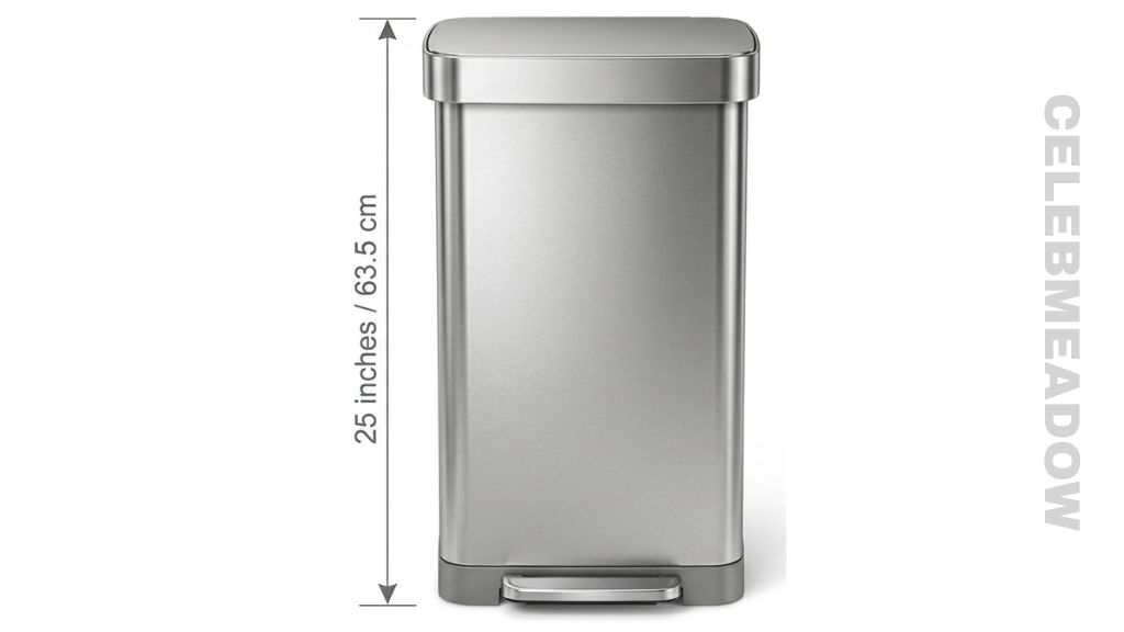 Tall Kitchen Trash Can 13 Gallon (Height) that is 25 Inches Long