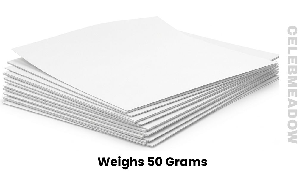 Ten Sheets of Standard A4 Printer Paper Weighs 50 Grams