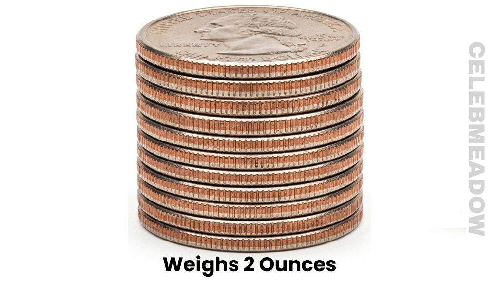 Ten Standard U.S. Quarter Dollars Weighs 2 Ounces