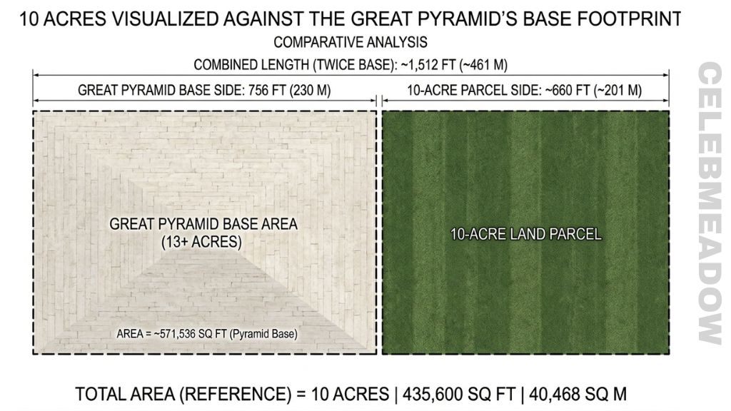 The Great Pyramid of Giza That Is About 10 Acres in Size