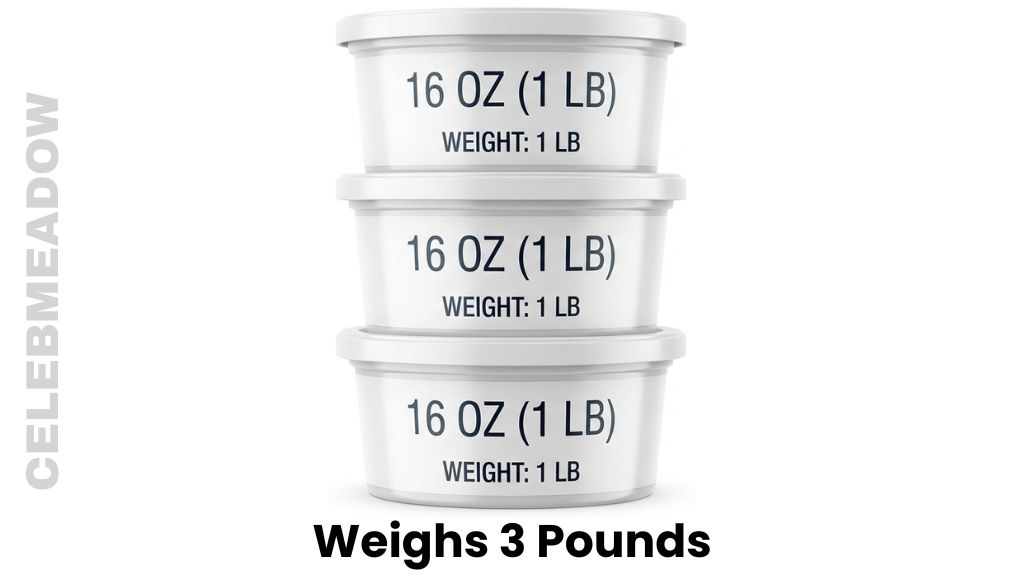 Three 16 oz Tubs of Sour Cream Weighs 3 Pounds