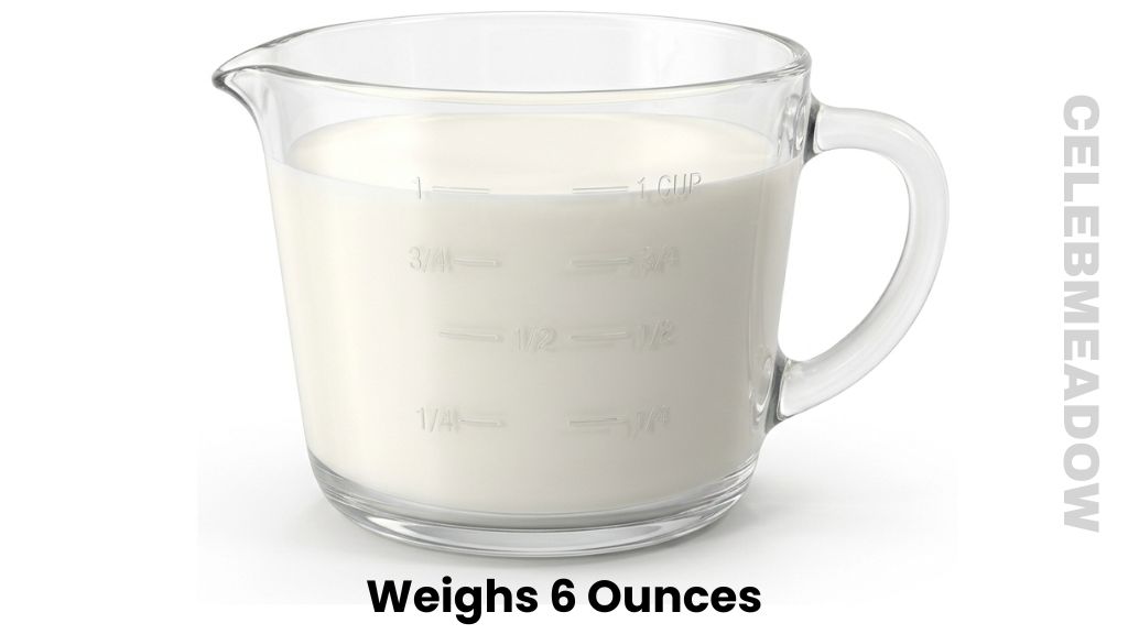 Three-Quarters Cup of Milk Weighs 6 Ounces