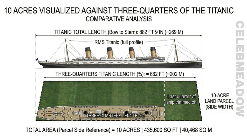 Three-Quarters the Length of the Titanic That Is About 10 Acres in Size