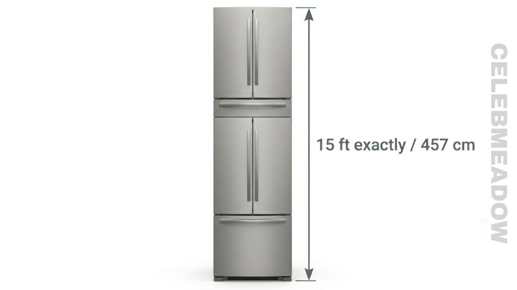 Three Refrigerators Stacked Vertically That Is 15 Feet Tall