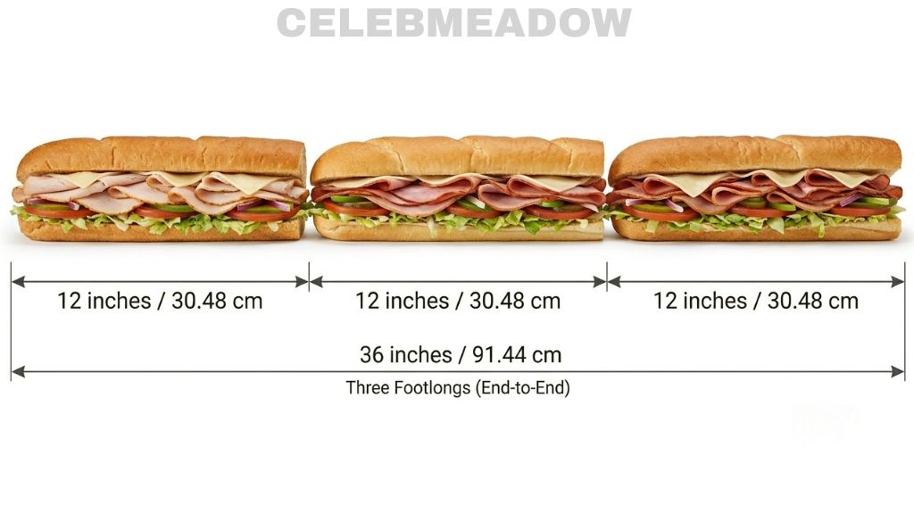 Three Subway Footlong Sandwiches That is 3 Feet Long