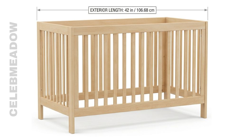 Toddler Convertible Crib (Exterior Length) That Is 42 Inches Long