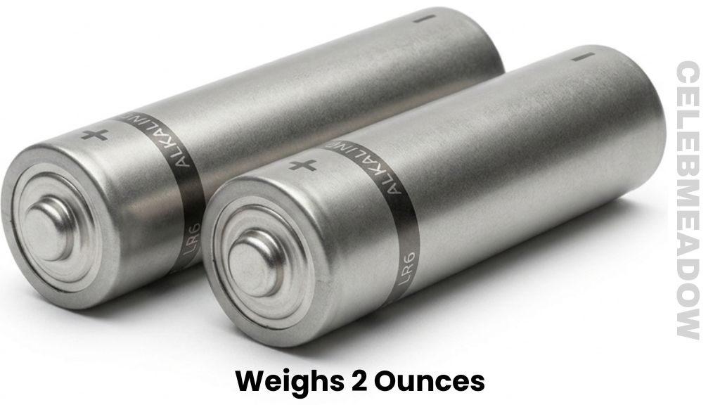 Two AA Alkaline Batteries Weighs 2 Ounces