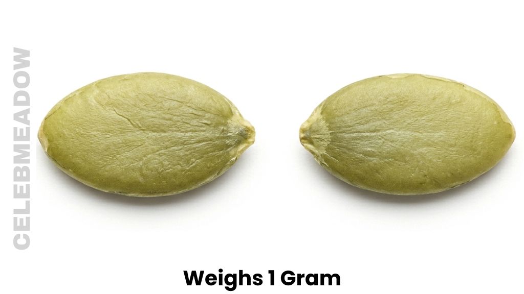 Two Dry Pumpkin Seeds Weighs 1 Gram