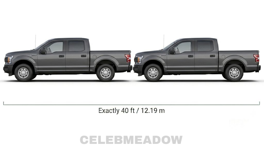 Two Full-Size Pickup Trucks That Is 40 Feet Long
