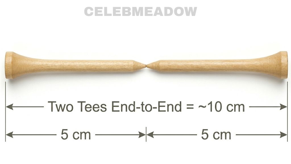 Two Golf Tees End-to-End That Is 10 cm Long