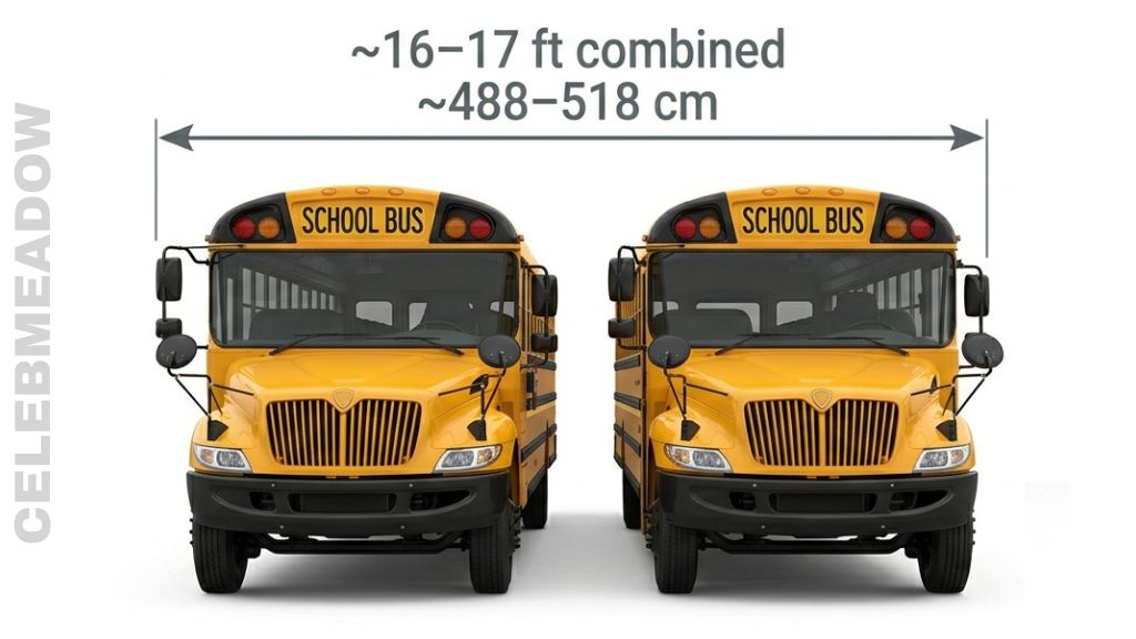 Two School Buses Side by Side That Is 15 Feet Long