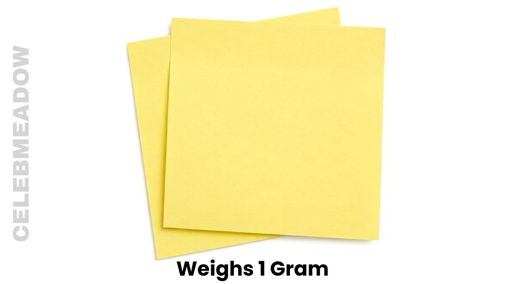 Two Sheets of Standard Sticky Note Paper Weighs 1 Gram