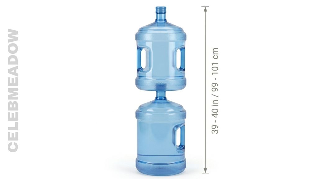 Two Stacked 5-Gallon Water Jugs That Is 40 Inches Long