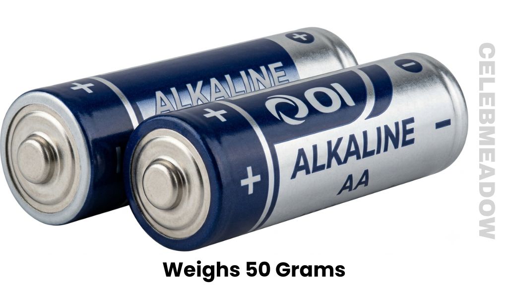 Two Standard AA Batteries Weighs 50 Grams