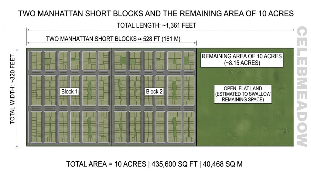 Two Standard City Blocks That Is About 10 Acres in Size