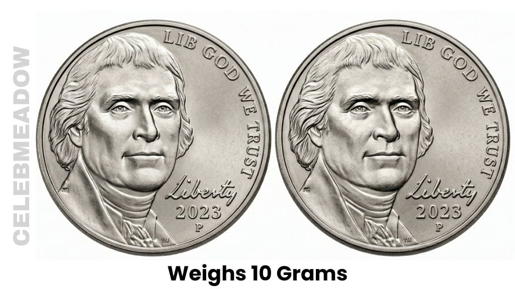 Two US Nickel Coins Weigh 10 Grams