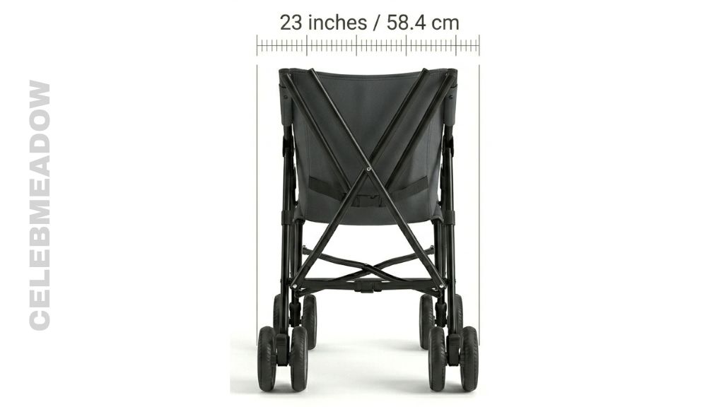 Umbrella Stroller Width Rear Wheel to Rear Wheel that is 23 Inches Long