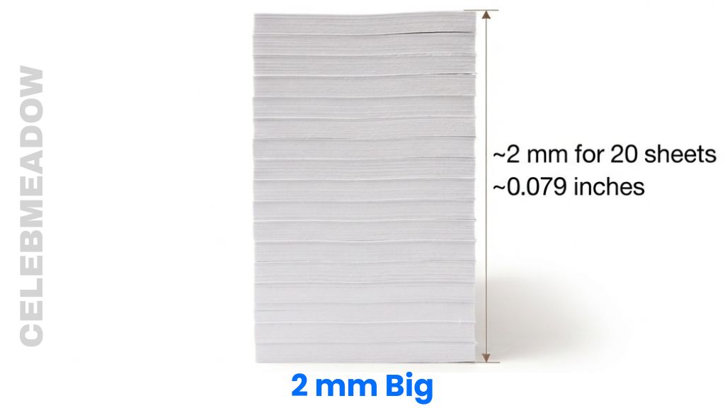 20 Sheets of Standard Printer Paper That Is 2 mm Big