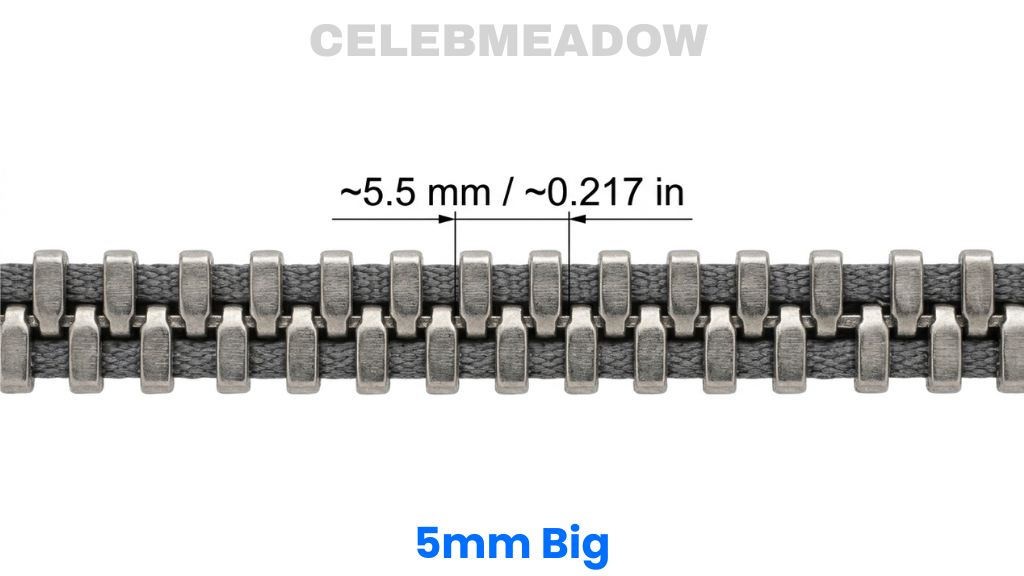 #5 Gauge Zipper Teeth That Is 5mm Big