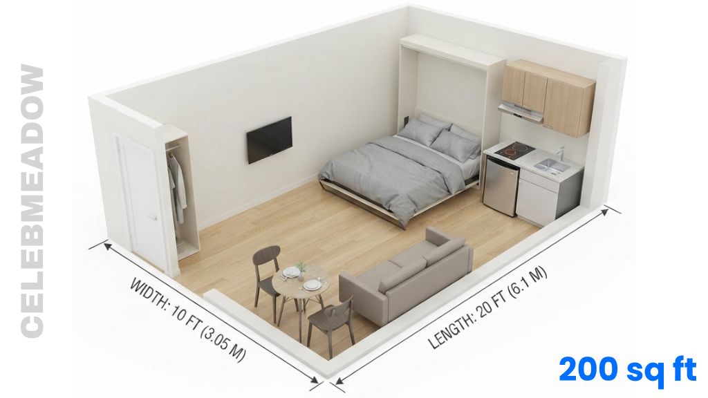 A Compact Studio ApartmentThat Are 200 sq ft