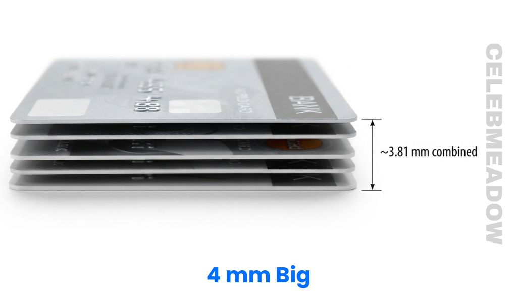 A Stack of 5 Credit Cards That Is 4mm Big