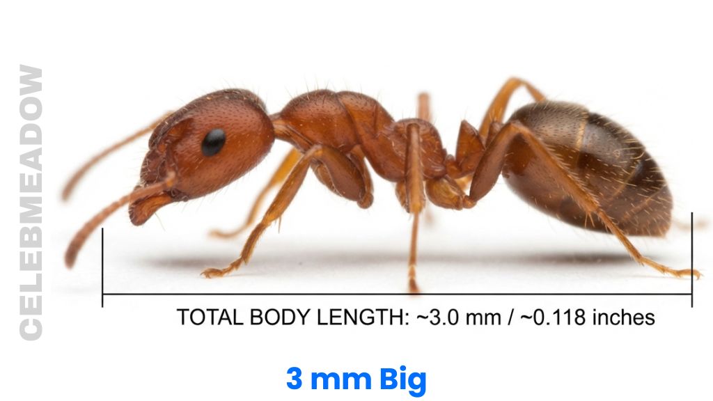 A Standard Red Fire Ant Worker That Is 3mm Big or Long