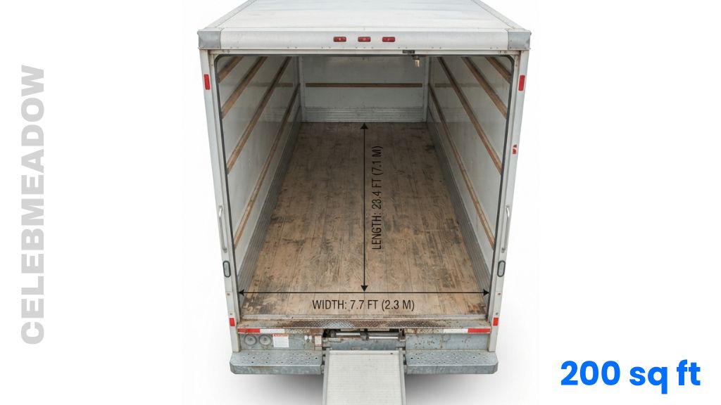 A U-Haul 26-Foot Moving Truck Floor That Are 200 sq ft