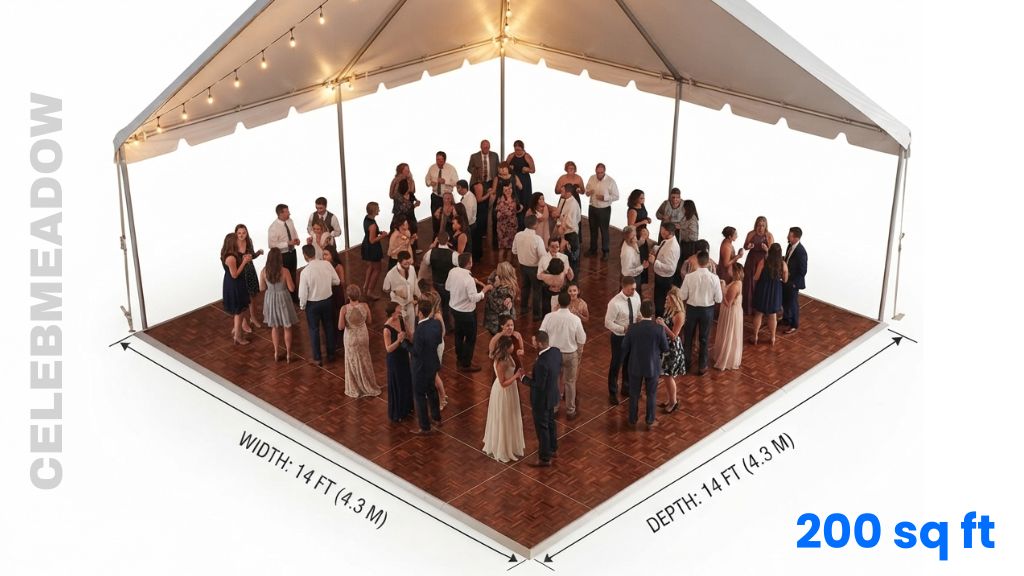 An Event Dance Floor or Party Tent That Are 200 sq ft