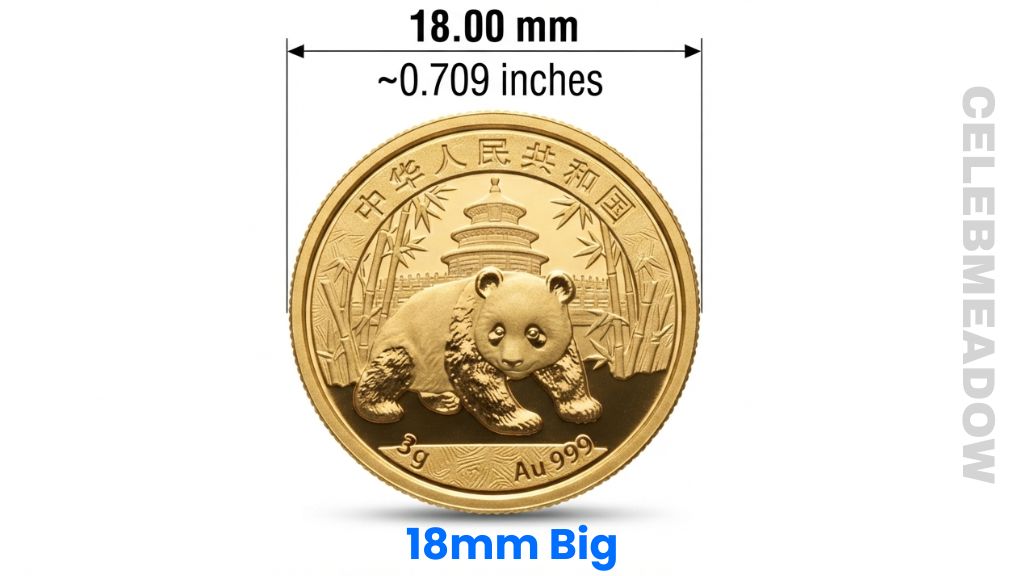China 3g Gold Panda Coin That Is 18mm Big