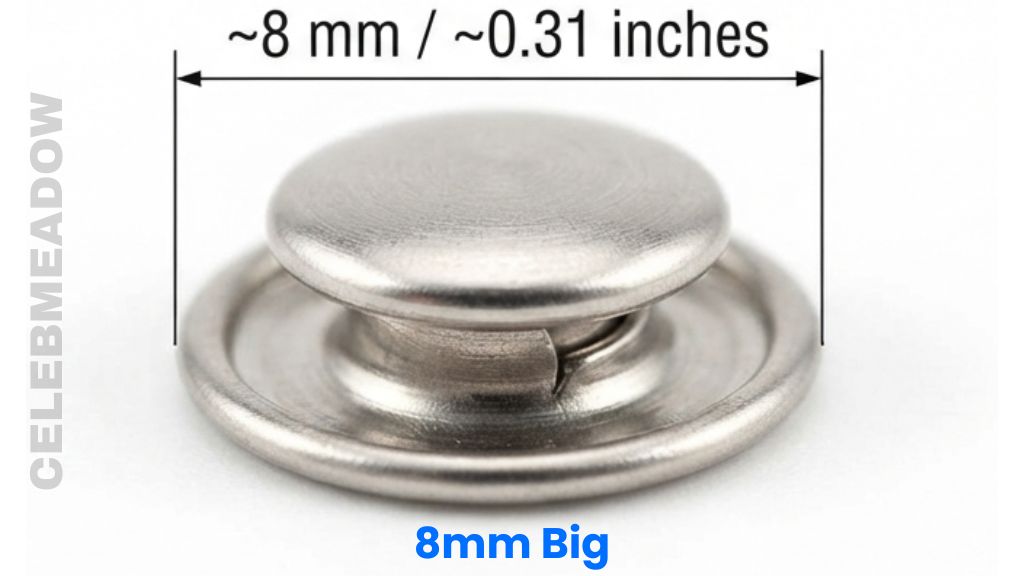 Common Snap Fastener That Is 8mm Big