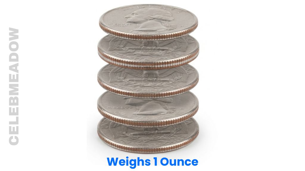 Five U.S. Quarters Weighs 1 Ounce