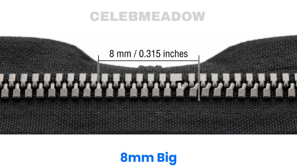 Heavy-Duty Jacket Zipper That Is 8mm Long