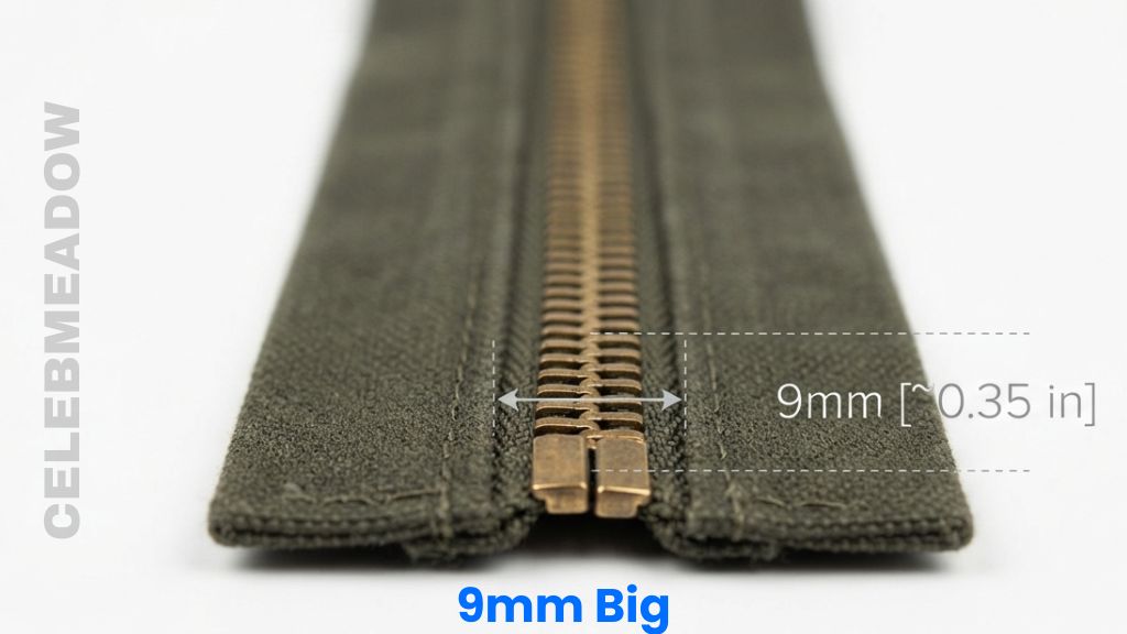 Heavy-Duty Zipper Teeth Track That Is 9mm Big