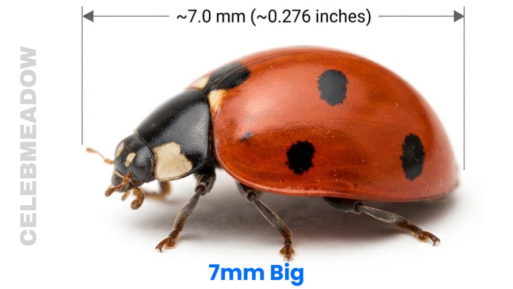 Mature Seven-Spot Ladybug That Is 7mm Big