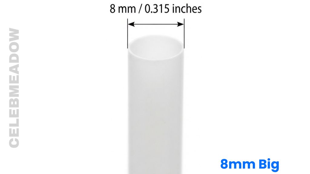 Medium Plastic Drinking Straw That Is 8mm Long