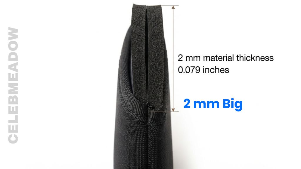 Neoprene in a Small Cosmetic Pouch That Is 2 mm Big