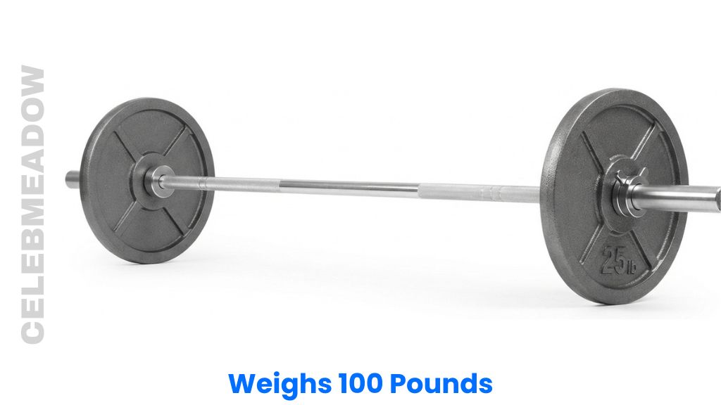 Olympic Barbell With Two 25-lb Plates Weigh 100 Pounds